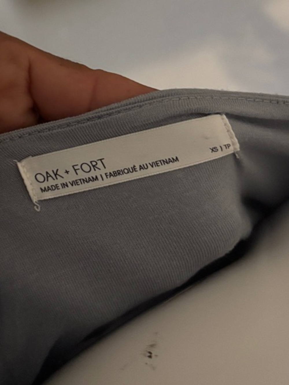OAK + FORT Sleeveless Square-Neck Light Gray Midi Dress - Picture 10 of 11